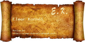 Elmer Kornél névjegykártya